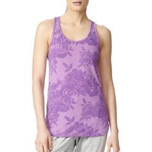 Adidas Tonal Floral Print ClimaLite Tank Top Purple fitness athleisure yoga